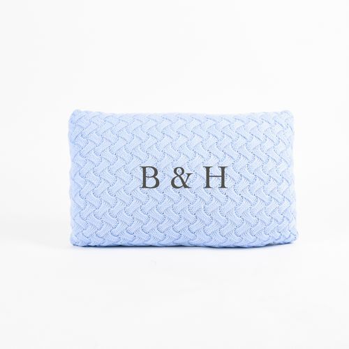 Almofada Tricot Ties Azul Bebê