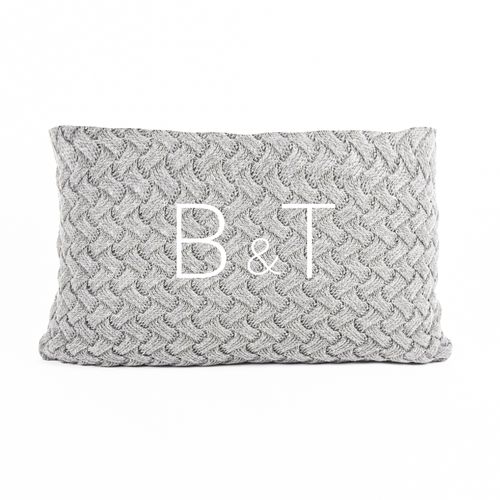 Almofada Tricot Ties Cinza Cimento