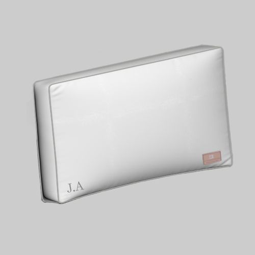 Fronha de Almofadão 600 Fios Branco Royal Hotel Cordonê Cinza Gelo