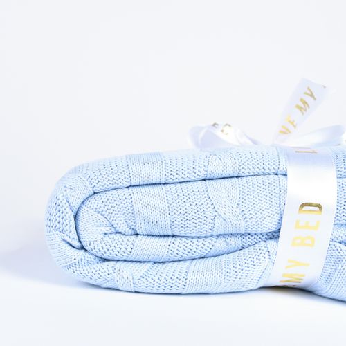 Manta Tricot Nati Azul Bebê
