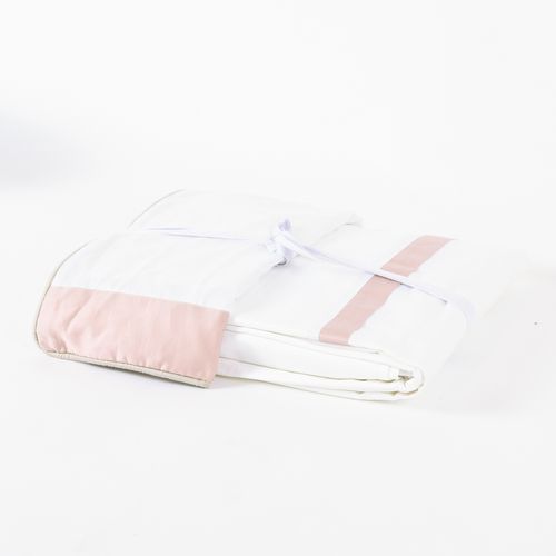 Jogo de Lençol 600 Fios Barrado Blush Cordonê Bege