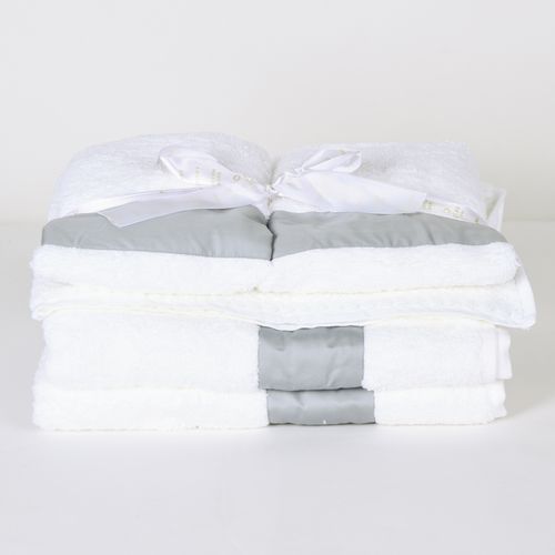 Jogo de Toalha Luxus Barrado Cimento