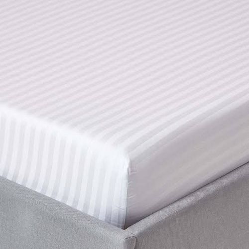 Lençol De Baixo 400 Fios Branco Stripes