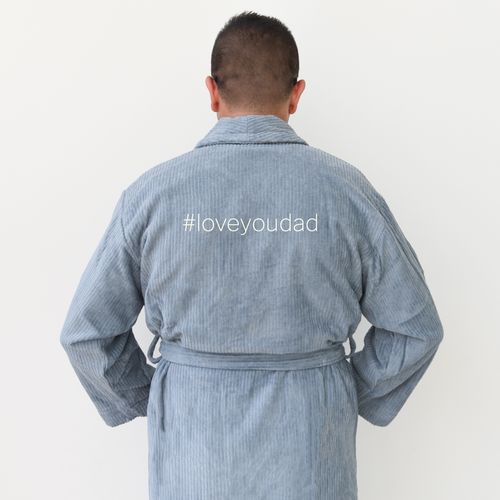 Roupão Veludo Canelado Azul