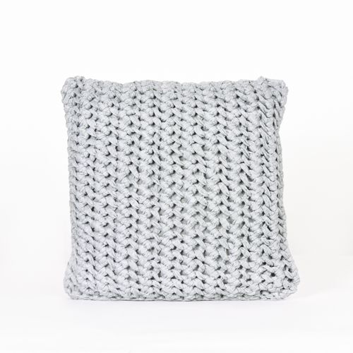 Almofada Tricot Trança Cinza Cimento