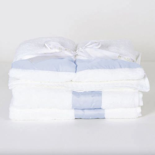 Jogo de Toalha Luxus Barrado Azul Bebê