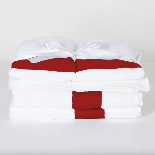 Jogo de Toalha Luxus Barrado Vermelho