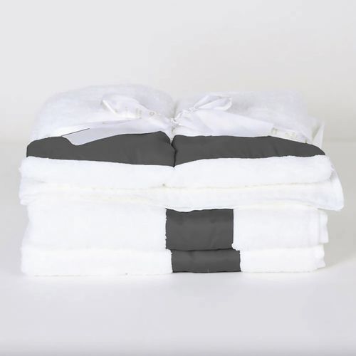 Jogo de Toalha Luxus Barrado Chumbo