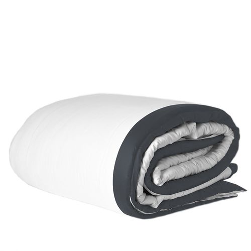 Duvet 600 Fios Barrado Cinza Chumbo