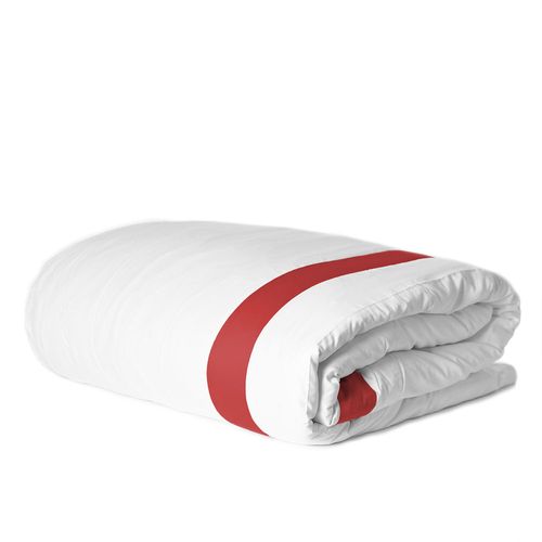 Duvet 600 Fios Barrado Interno Vermelho
