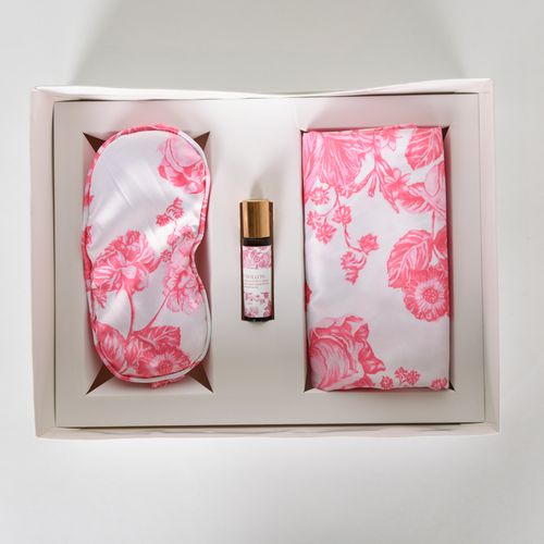 Kit Fronha e Tapa Olho Silk Shine Antifrizz Fiore Pink