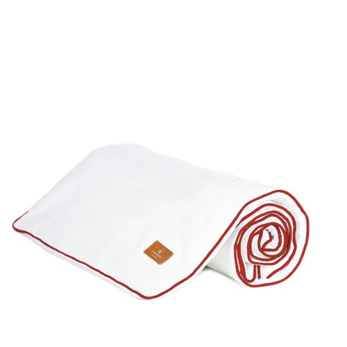 Peseira 600 Fios Branca Cordonê Vermelho