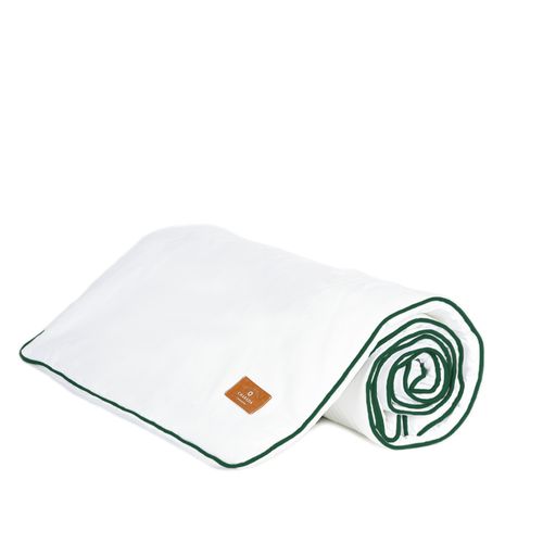 Peseira 600 Fios Branca Cordonê Verde Musgo