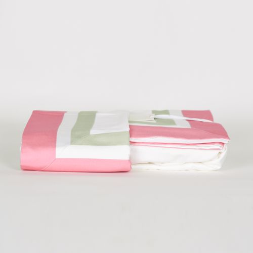 Jogo de Lençol 600 Fios Dual Shade Pistacchio e Rosa