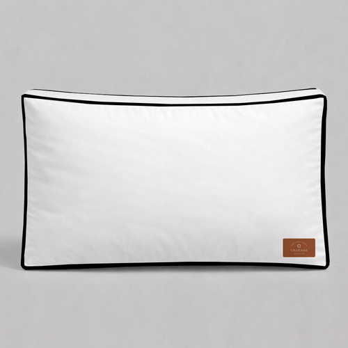 Fronha de Almofadão 600 Fios Branco Royal Hotel Cordonê Preto